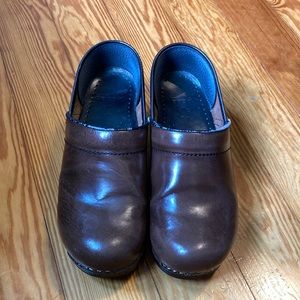 Dansko brown leather clog.